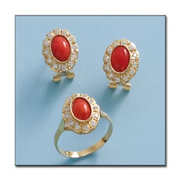 Imagen del productoPENDIENTES ORO 18KL CORAL SINTETICO