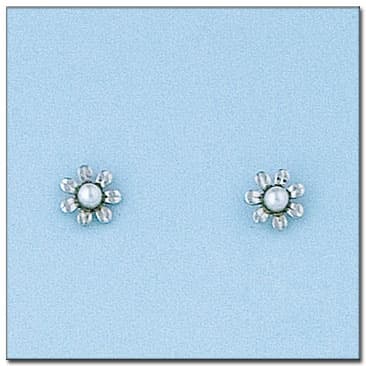 Imagen del productoPENDIENTES ORO BLANCO 18KL FLOR