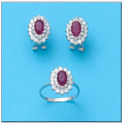 Imagen del producto PENDIENTES ORO BLANCO 18KL RUBIES FINOS