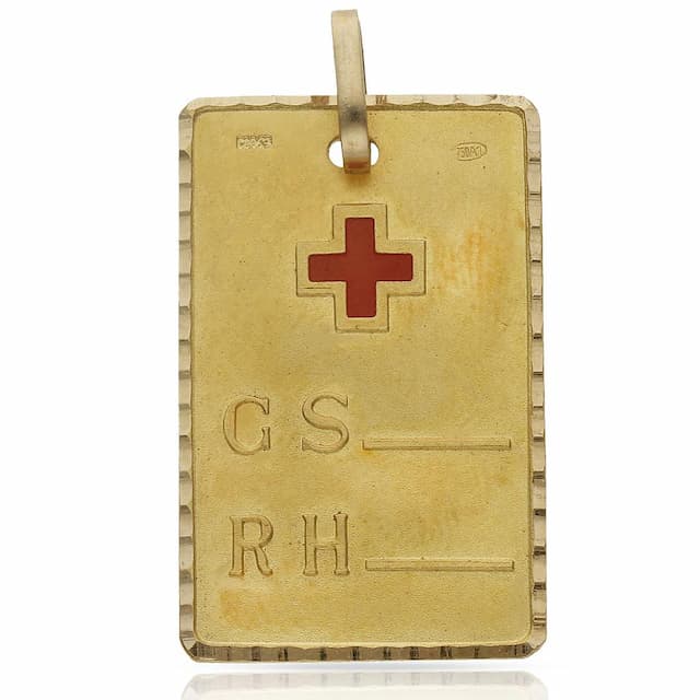 Imagen del productoPLACAS ORO 18KL GRUPO SANGUINEO - 21X33MM