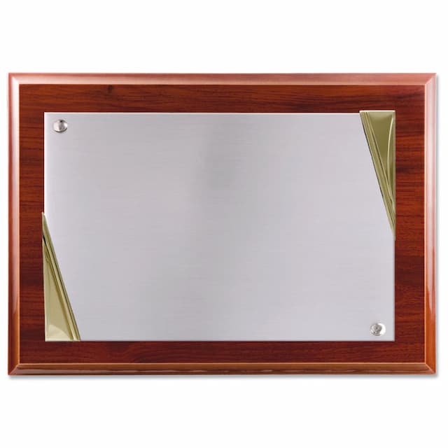 Imagen del producto PLACA HOMENAJE METAL PLATEADO - 26X21 18X13