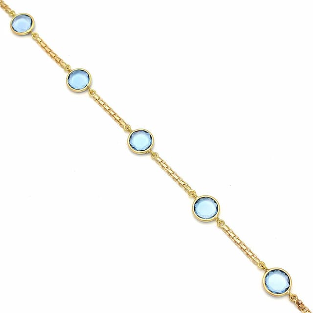 Imagen del producto PULSERA ORO 18KL BISMARK PIEDRA AZUL