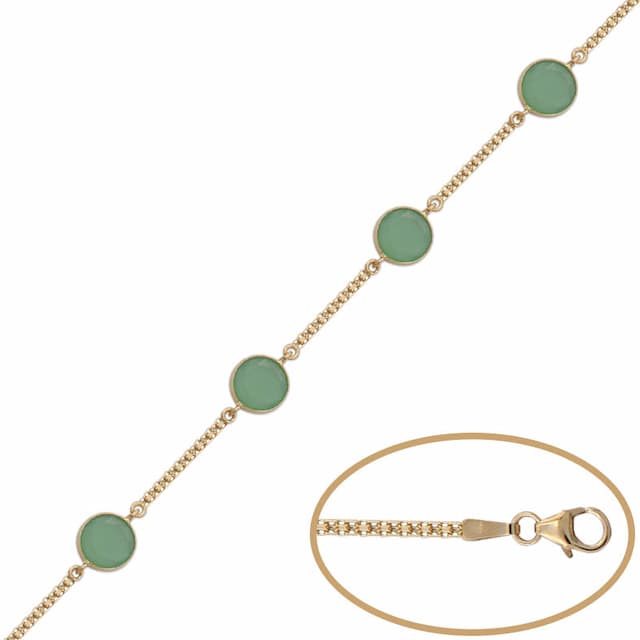 Imagen del producto PULSERA ORO 18KL BISMARK PIEDRA VERDE