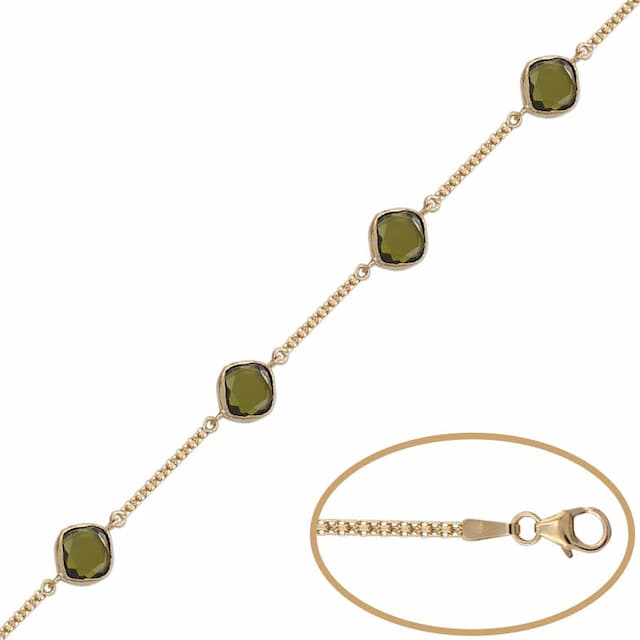 Imagen del producto PULSERA ORO 18KL BISMARK PIEDRA VERDE