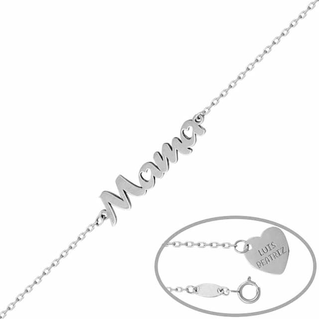 Imagen del productoPULSERA ORO BLANCO 18KL NOMBRE + CORAZON