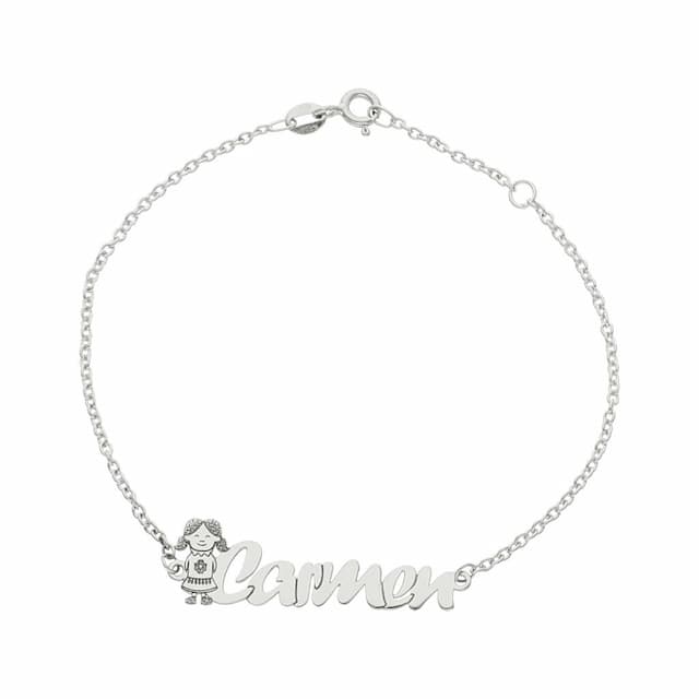 Imagen del producto PULSERA ORO BLANCO 18KL NIÑA + NOMBRE