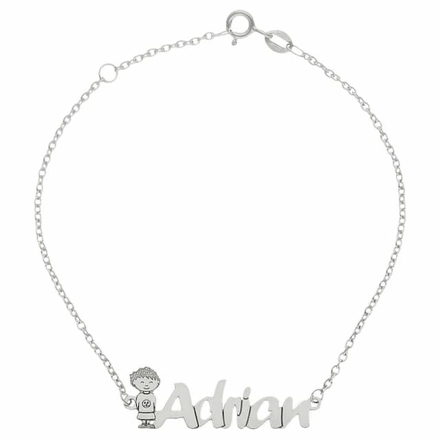 Imagen del productoPULSERA ORO BLANCO 18KL NIÑO + NOMBRE