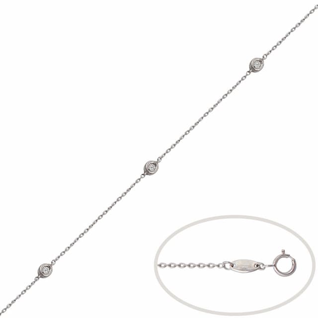 Imagen del productoPULSERA ORO BLANCO 18KL CHATONES - 3MM