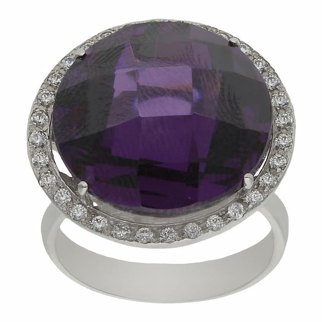 Imagen del producto SORTIJA ORO BLANCO 18KL - PIEDRA VIOLETA