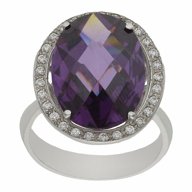 Imagen del productoSORTIJA ORO BLANCO 18KL - PIEDRA VIOLETA