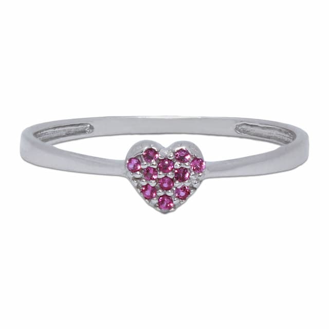 Imagen del productoSORTIJA CORAZON ORO BLANCO 18KL - ROJO